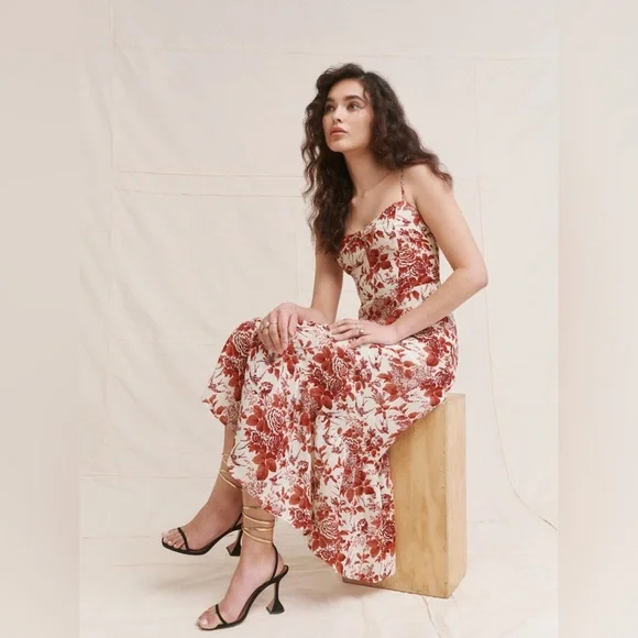 Reformation Emersyn Midi Dress in Toile De Jouy print Size 6 - Picture 5 of 15